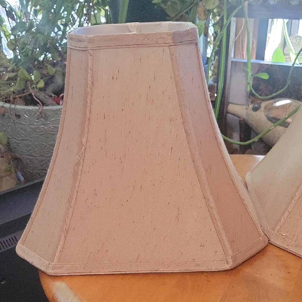2 Beige Fabric Lamp Shades